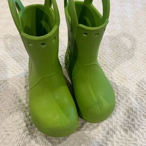CROCS Kids Green Rain Boots